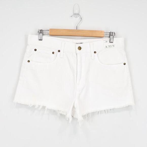 J.Crew Relaxed Denim Short Raw Hem White Denim Size 28 NWT - Picture 2 of 11